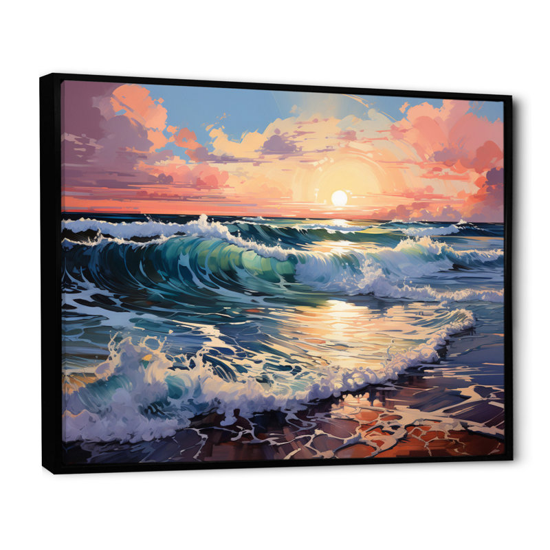 Blairs Coastalocean Coastal Symphony III - Impression, H 16 po x l 32 po x P 1 po, Cadre flottant noir