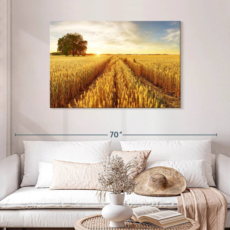 Harnek Golden Wheat Fields, 30" H x 45" W