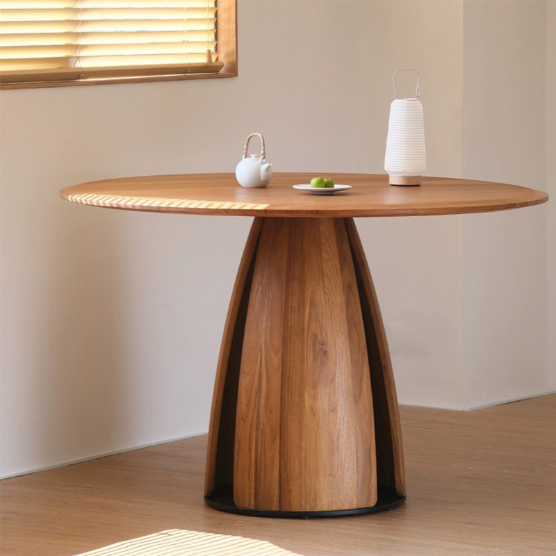 Nordic style solid wood round dining table., 29.5"H x 47.2"L x 47.2"W