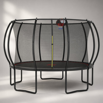 Trampoline durable de 12 pi avec cadre galvanisé et caractéristiques de sécurité améliorées, parfait pour le plaisir en famille à l'extérieur