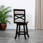 Tabouret pivotant de 24 po à hauteur de comptoir avec finition espresso et siège en tissu beige, pour plus de confort et de style dans toute cuisine ou bar-1931357545-1931357544