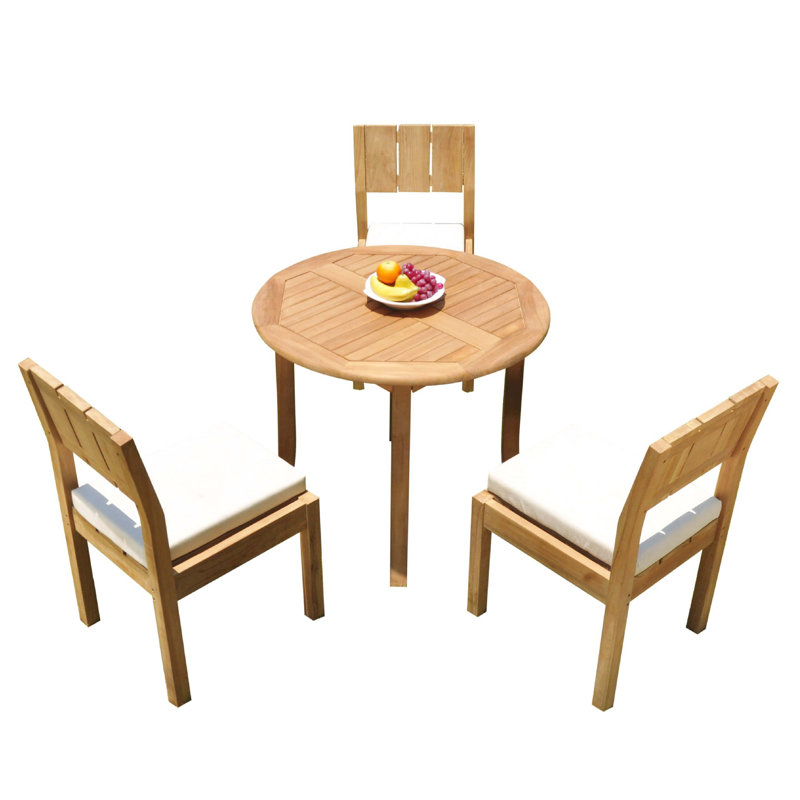 Elian Outdoor 4 - Piece Teak Dining Set, 3