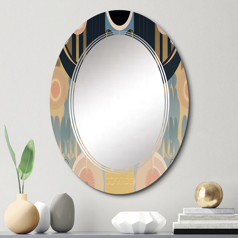 Curcuma - Miroir mural moderne ovale, 30 po x 20 po