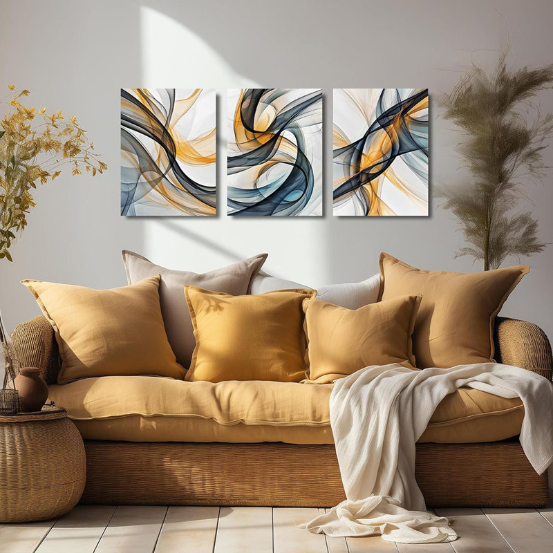Modern Prints Wall Art Bedroom 3 Piece Canvas Wall Art