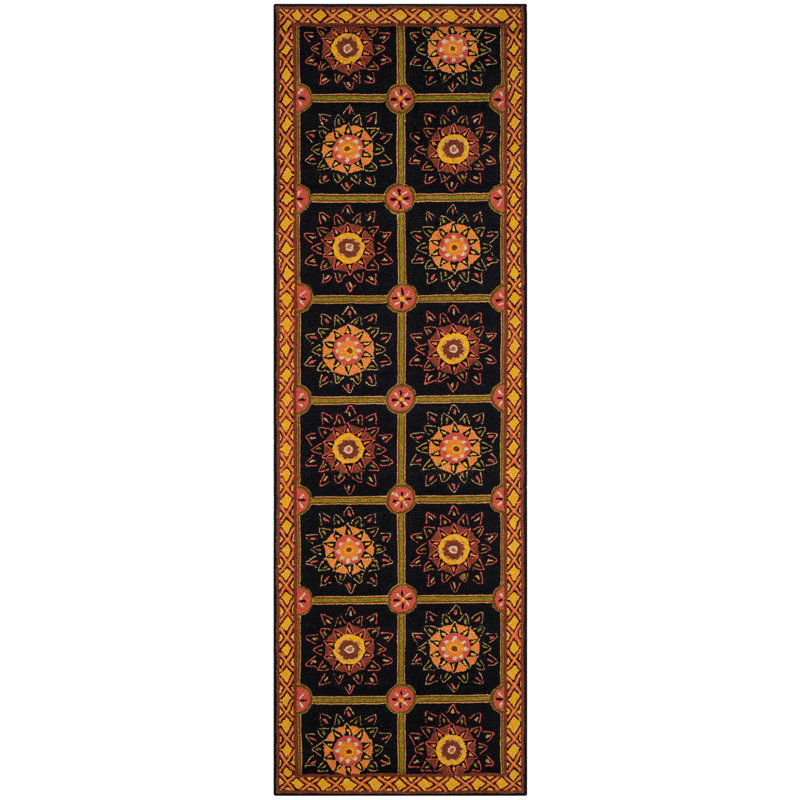 Michiko Hand Hooked Performance Geometric Rug, Runner 2'6" x 10'