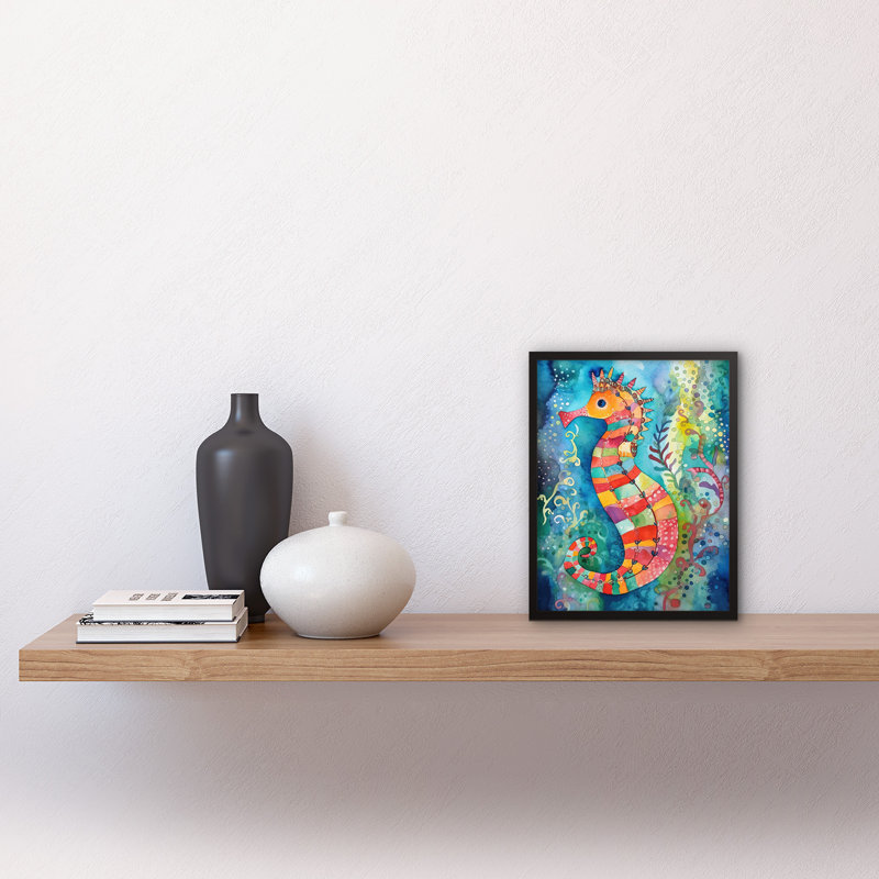 Seahorse In Aquatic Plants - Single Picture Frame Print