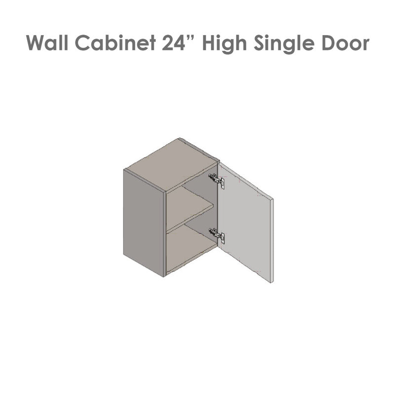 24'' W Particleboard Standard Wall Cabinet Ready-to-Assemble, Black Matte, 24" H x 24" W
