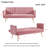 Pink Velvet Convertible Futon Sofa Bed With Tufted Design & Gold Legs-1642486519