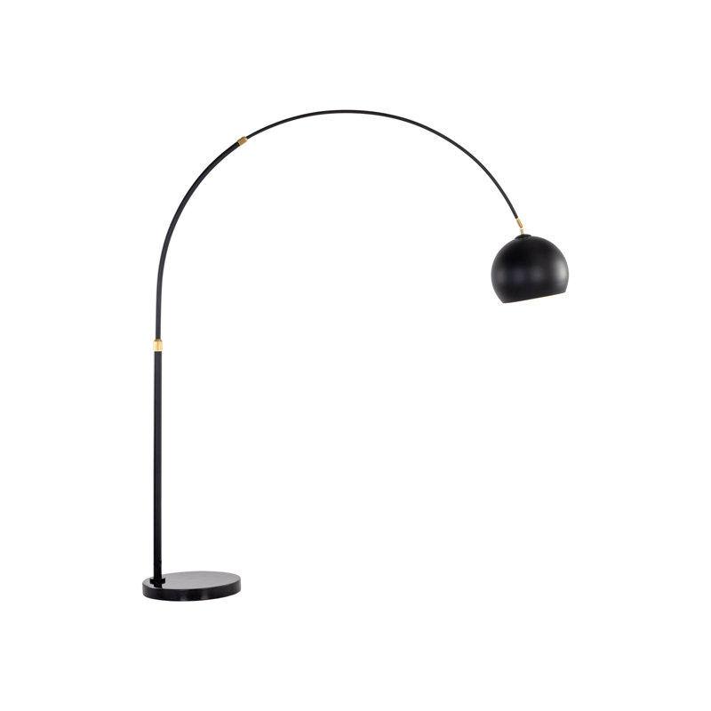 Lampe sur pied arquée 102 po Jancar, Noir, Noir