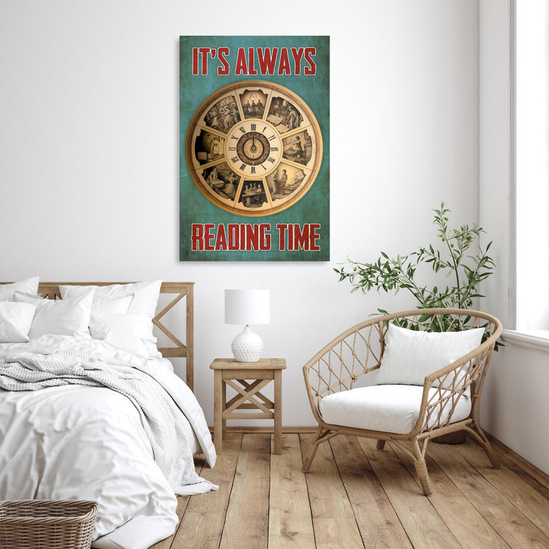 «Its Always Reading Time», impression sur toile, H 36 po x l 24 po x P 1,25 po