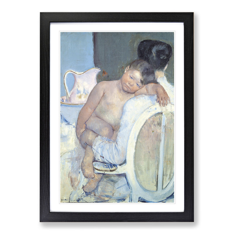 Mother and Child Vol.7 by Mary Cassatt - Picture Frame Painting, Black Framed, 65cm H x 48cm W x 2cm D