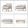 7-Person Outdoor Acacia Wood Conversation Set With Cushions And Table