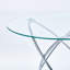Table de cuisine de couleur moderne avec pieds en métal et plateau en verre, aspect naturel, réglable pour différentes utilisations, espace de 34,4 po de largeur, conception innovante, surface lisse, réglable