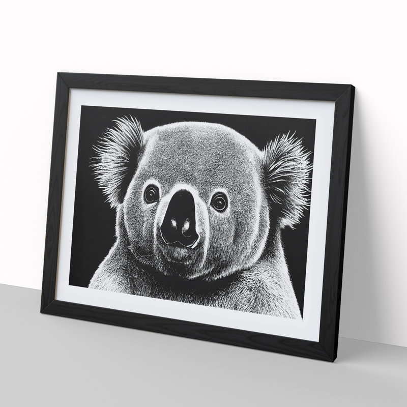 Koala Bear - Single Picture Frame Print, Black Framed, 46cm H x 64cm W