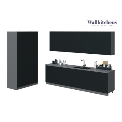 Ensemble d'armoires de cuisine en panneau de fibres à densité moyenne (MDF) H 96 po x l 123 po x P 50 po FK-OASIS