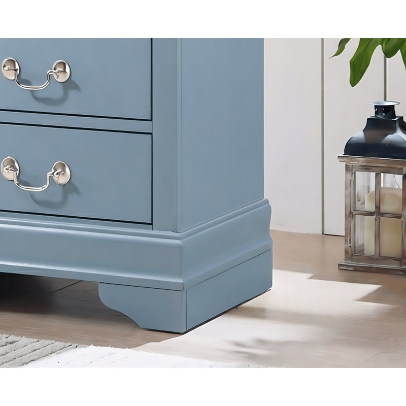 Table de chevet 2 tiroirs Temara Teal, Sarcelle