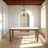 Elliot Wood Farm Table with Marble Top, Natural and White-399685833