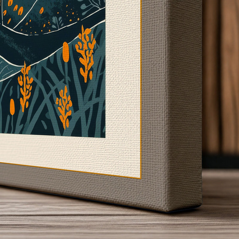 Tree at Sunset Minimalist - Wrapped Canvas, 18x12 - 45.7 x 30.5 cm, Taupe Border