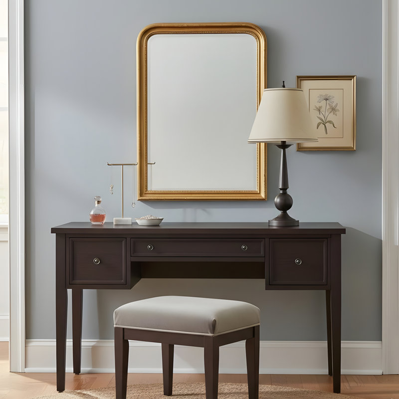 Ensemble de 2 lampes de table bronze et beige avec abat-jour conique