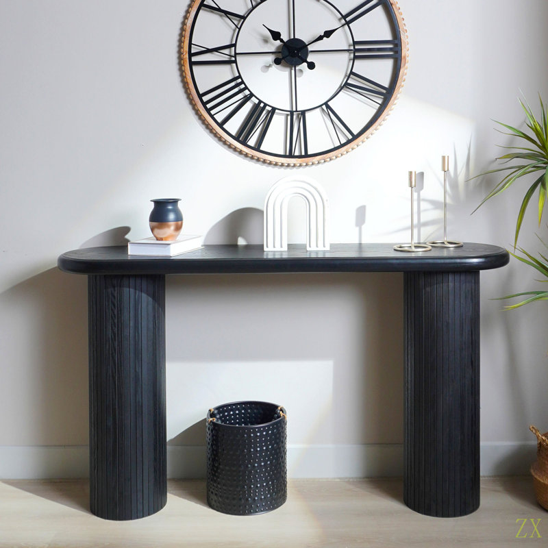 Wood Console Table, Modern  Console Table, 56" W Fluted Entryway Table, Entry Table Narrow Console Table Modern Hallway Table Modern Sofa Table For Living Room