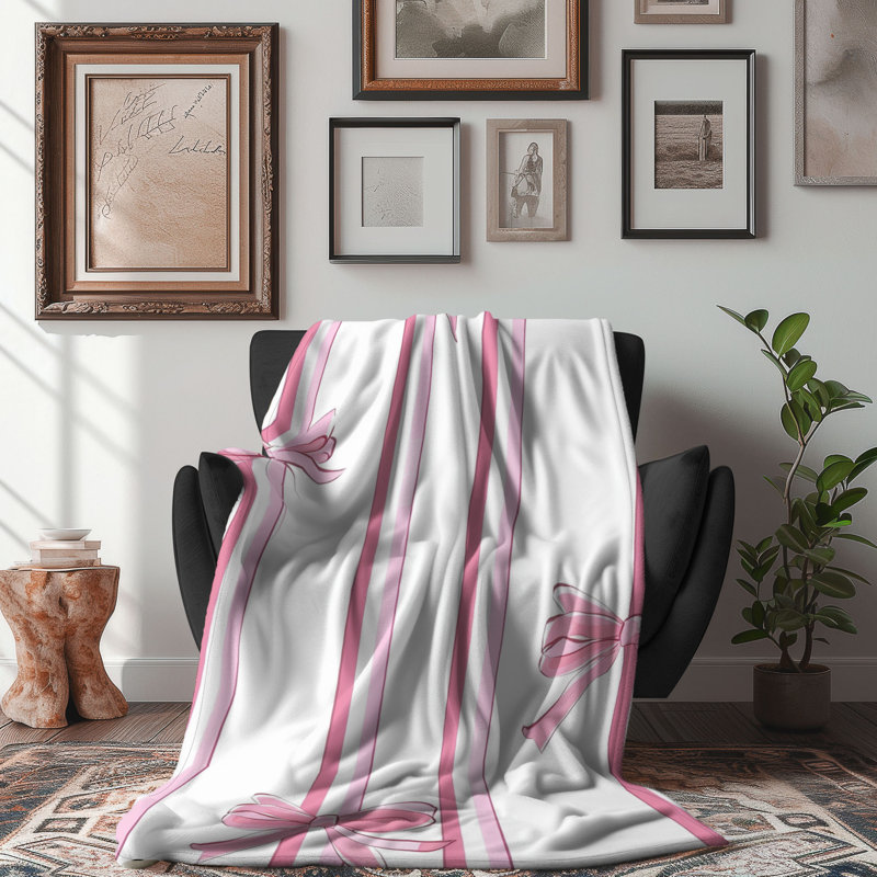 Bow Charm - 1 Piece Premium Blanket, 60" W x 80" L