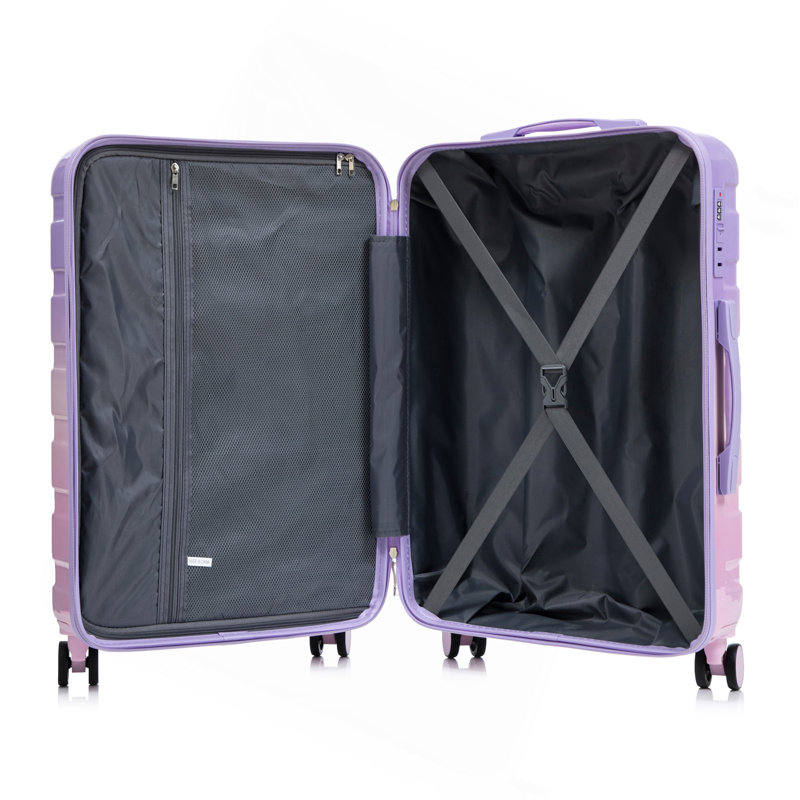 20 po / 24 po / 28 po 3 pièces / ensemble dans une valise à roulettes pivotantes pour PC, valise de transport, avec dégradé de couleurs et serrure à combinaison