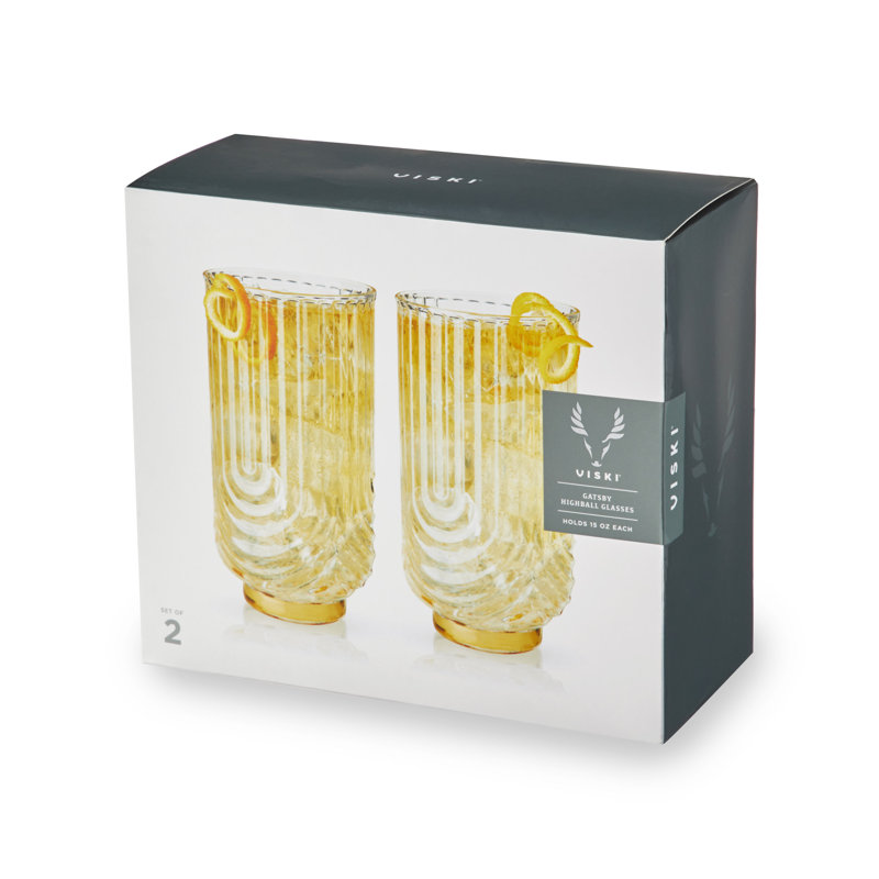 Gatsby Gold-Plated Highball Glasses Set of 2