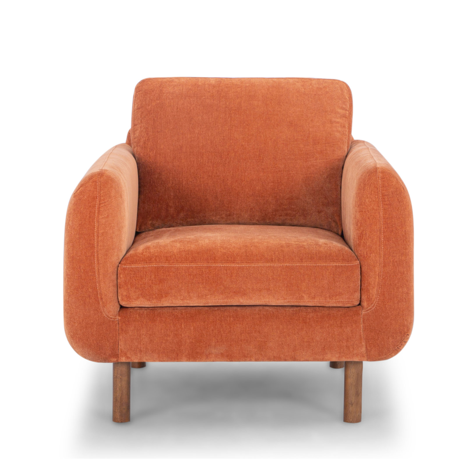 Leno Upholstered Armchair, Rust Performance Chenille