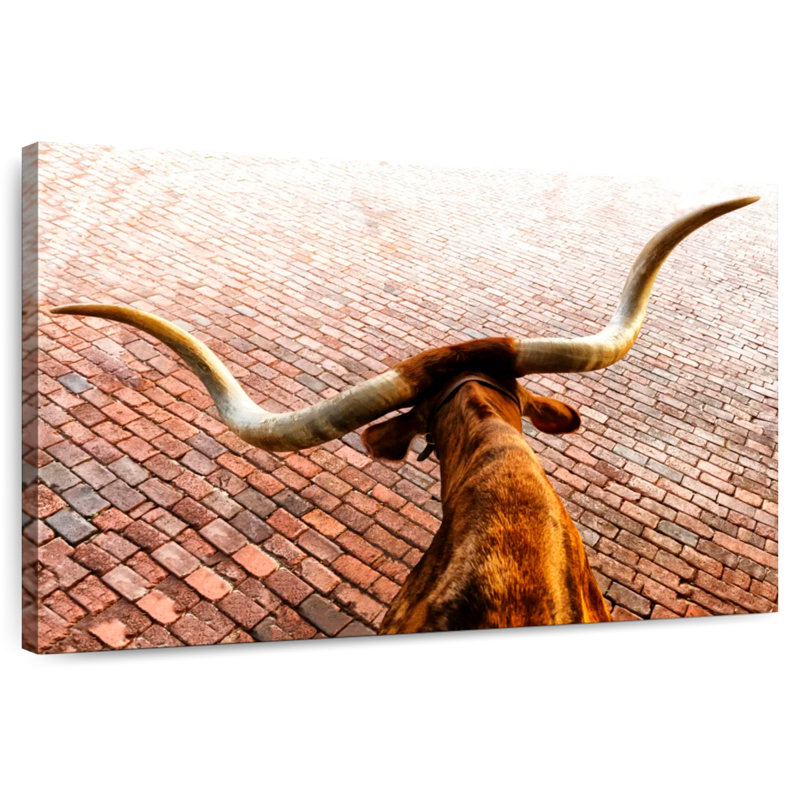 Texas Longhorn en ville, H 26 po x l 39 po