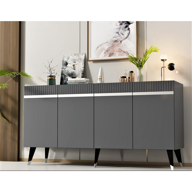 Olivia Sideboard, Anthracite/Silver