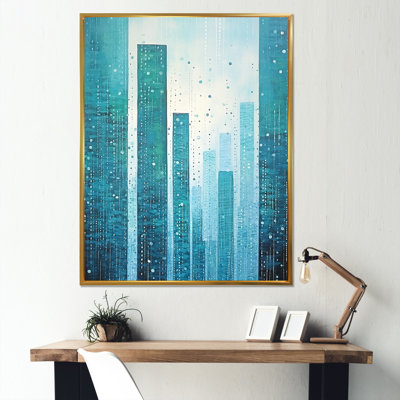 «Aqua Blue Ascent Skycrapers Harmony» sur impression sur toile