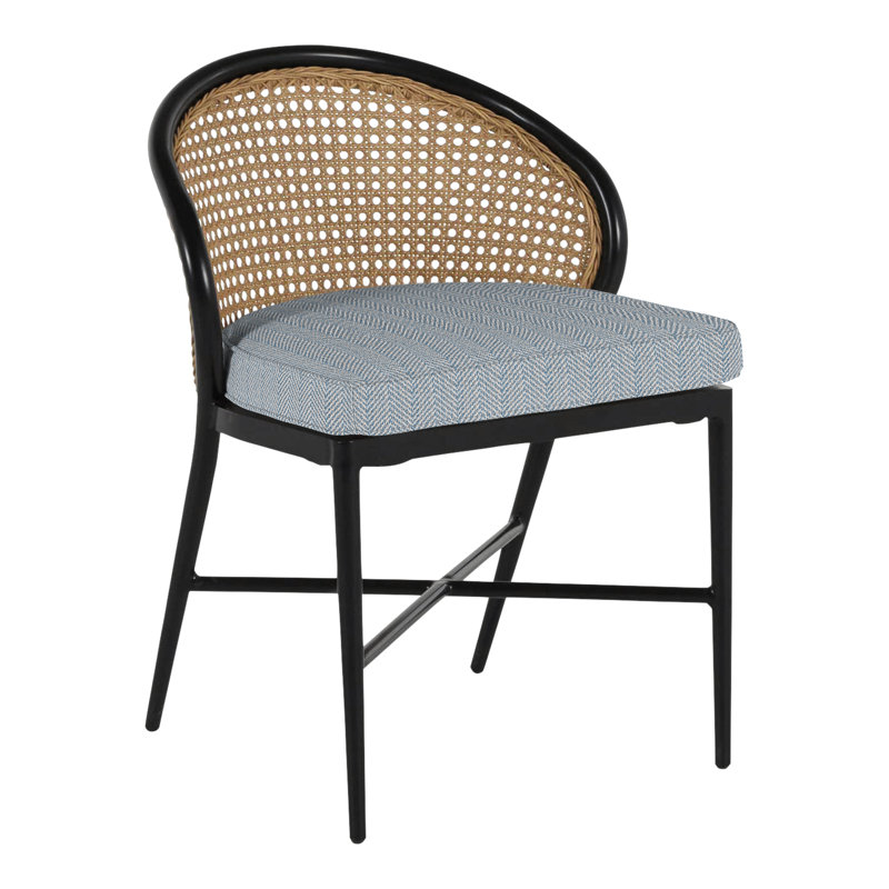 Chaise d'appoint Havana - Craie / Canne naturelle, Trépointe, Chalk/Natural Cane, Canvas Sand