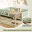 Lits simples avec rangement peu encombrants, bois durable, vert avocat