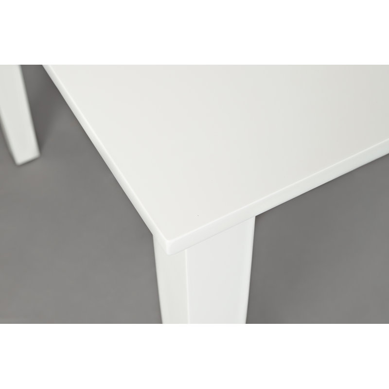 Ensemble de salle à manger en bois massif avec deux bancs Iade, Blanc