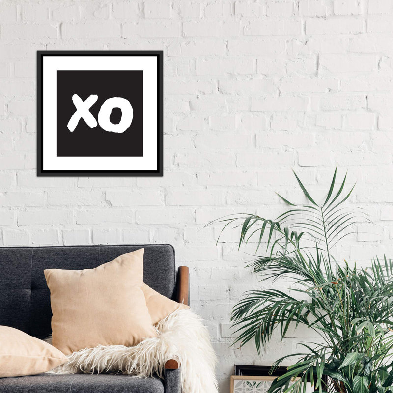 Xo Black Box - impression d'art graphique, Toile avec cadre noir patiné, Pas de tapis, H 26 po x l 26 po x P 1,5 po