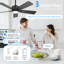 Ventilateur de plafond intelligent à 5 pales avec éclairage intégré, conception intérieure moderne pour le salon, la chambre à coucher et la salle à manger-732454203-732454202