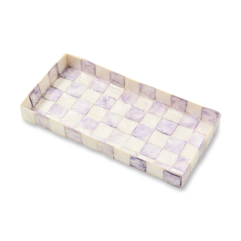 Violet Check Capiz Vanity Tray