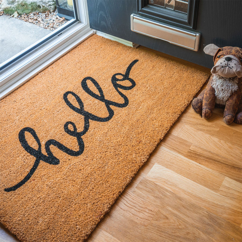 Nicola Spring - Coir Door Mat - Hello, Set of 2, 1.6cm H x 90cm L x 60cm W