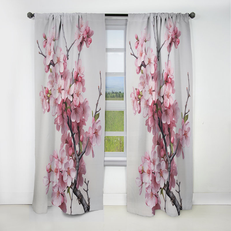 Rideau occultant abstrait Apple Blossom, L 52 po x L 84 po