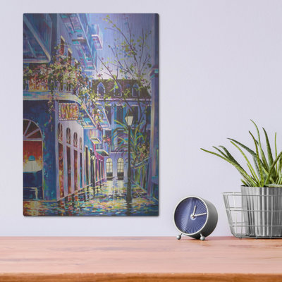  «Pirates Alley Cafe Spring - New Orleans» par ADEL, art mural en métal, 12 po x 16 po