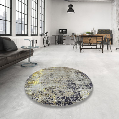 Tapis abstrait gris / jaune