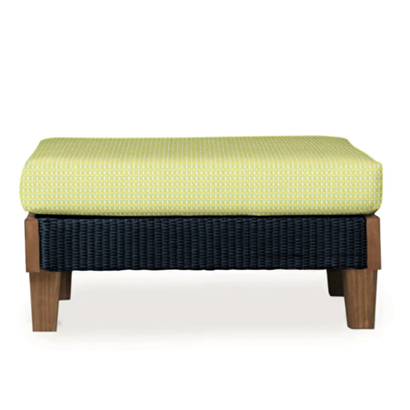 Catalina Outdoor Ottoman, Sailcloth Seagull, Ebony