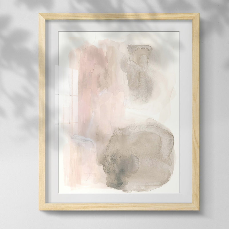 Rose stalagmite II, Papier avec cadre naturel, Blanc