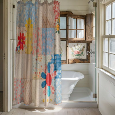Wooden Patchwork - Premium Shower Curtain