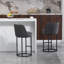 Ensemble de 2 tabourets de bar à hauteur de comptoir, tabourets de bar moderne avec dossier, tabourets de bar rembourrés en tissu de lin pour îlot de cuisine-760769174
