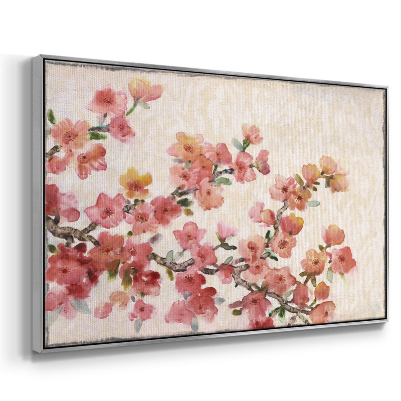 Composition de cerisier en fleurs II, H 25 po x l 37 po x P 2 po, Argent