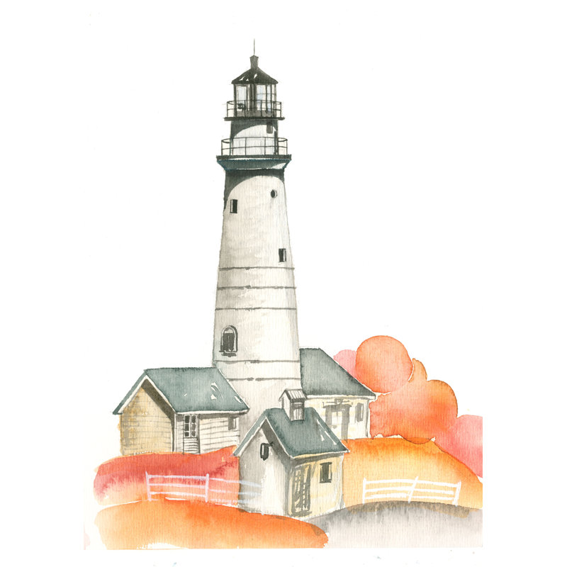 Coastal Lighthouse 3 - Wrapped Canvas Art Prints, 46cm H x 30cm W
