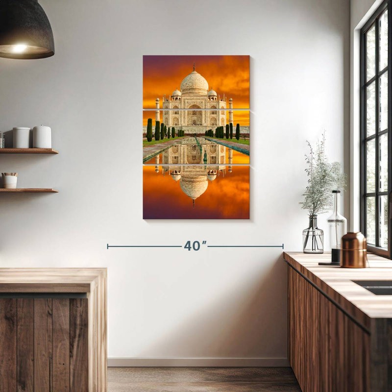 Masam Taj Mahal au coucher du soleil, H 38 po x l 24 po