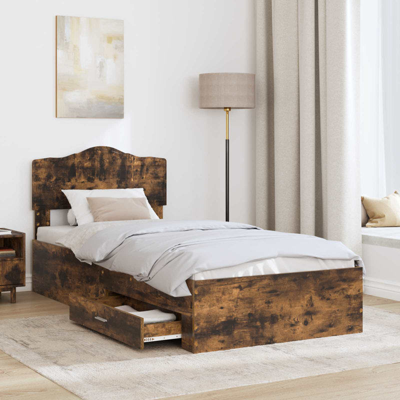 Bed, Small Single (2'6), Smoked Oak