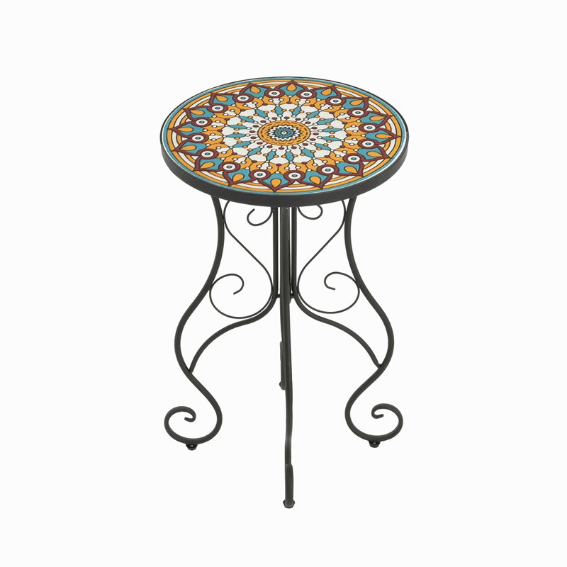Table d'appoint ronde en céramique pour l'extérieur